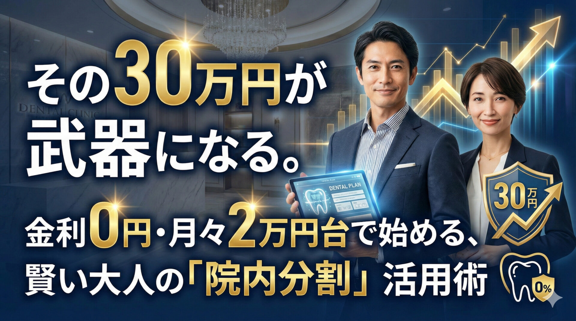 その30万円が武器になる。金利0円・月々2万円台で始める、賢い大人の「院内分割」活用術