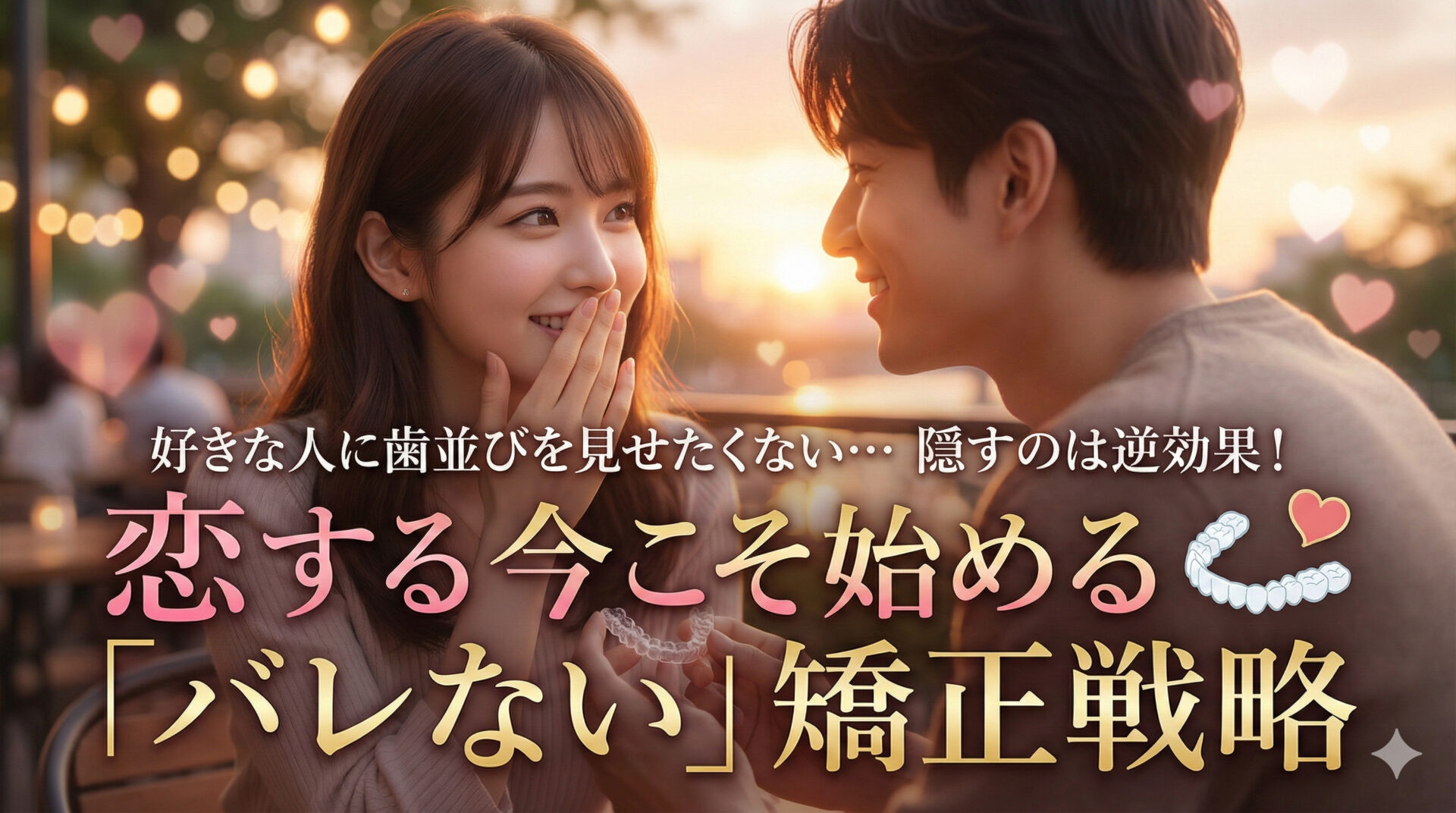 好きな人に歯並びを見せたくない…隠すのは逆効果！恋する今こそ始める「バレない」矯正戦略
