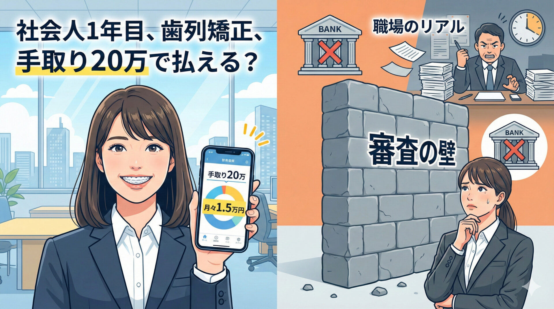 社会人1年目、歯列矯正手取り20万で払える