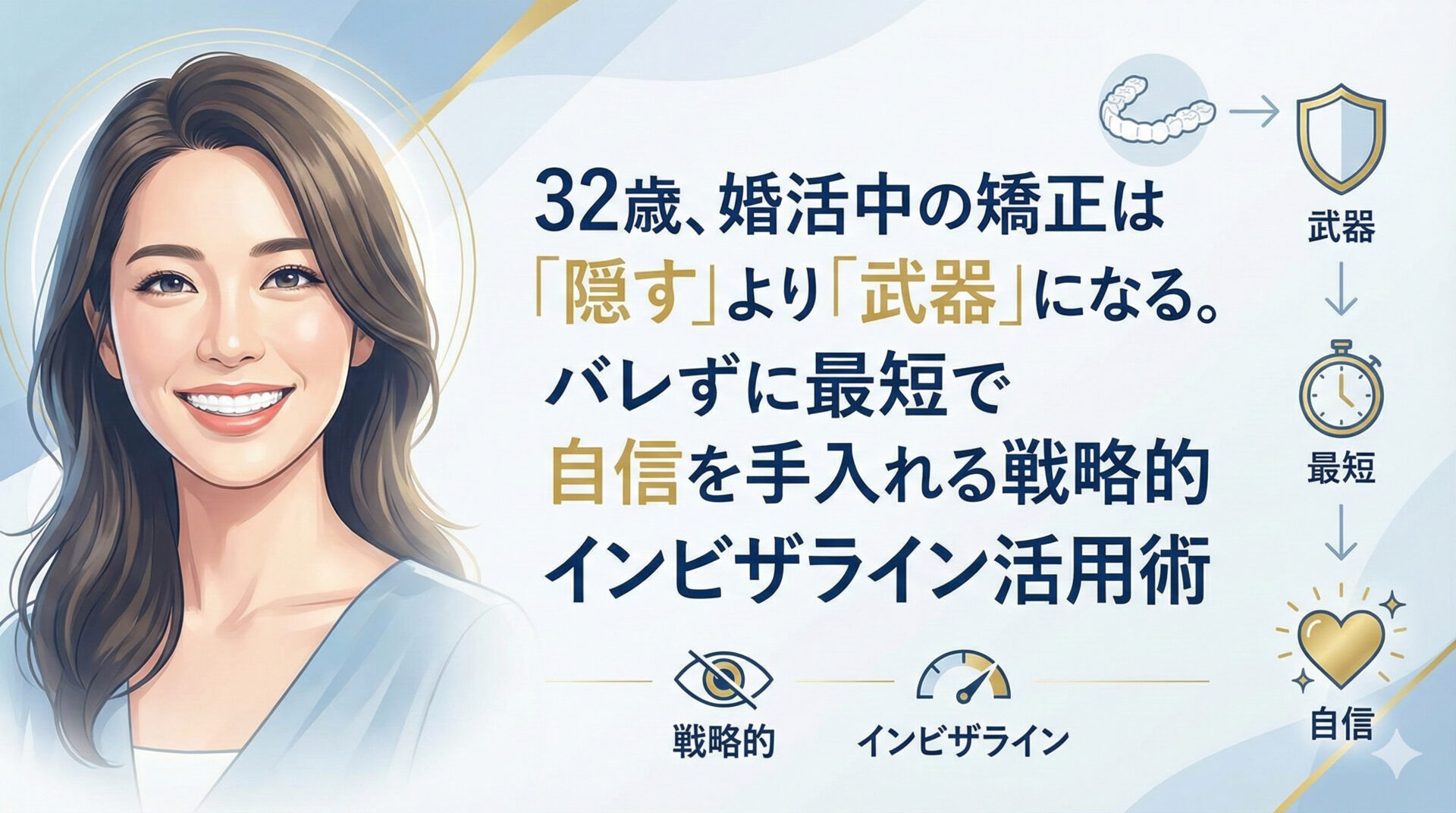32歳、婚活中の矯正は「隠す」より「武器」になる。バレずに最短で自信を手に入れる戦略的インビザライン活用術
