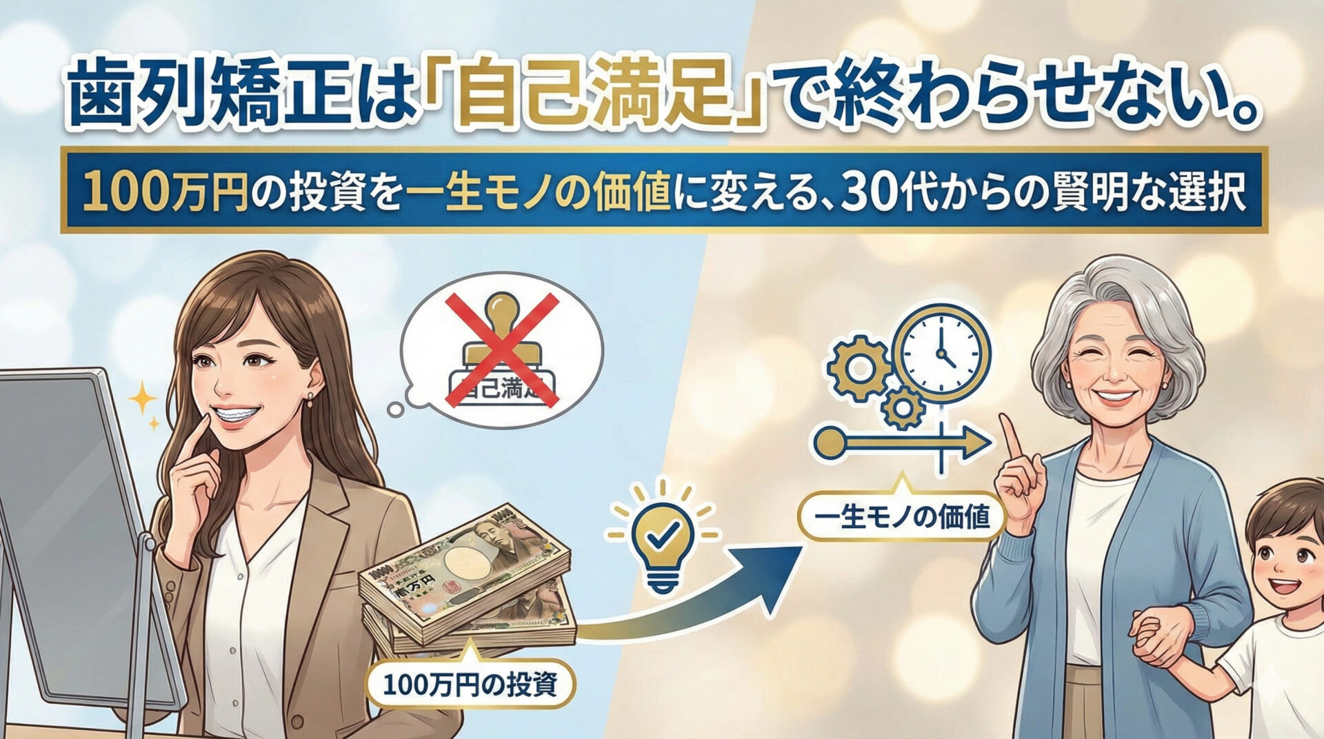 歯列矯正は「自己満足」で終わらせない。100万円の投資を一生モノの価値に変える、30代からの賢明な選択